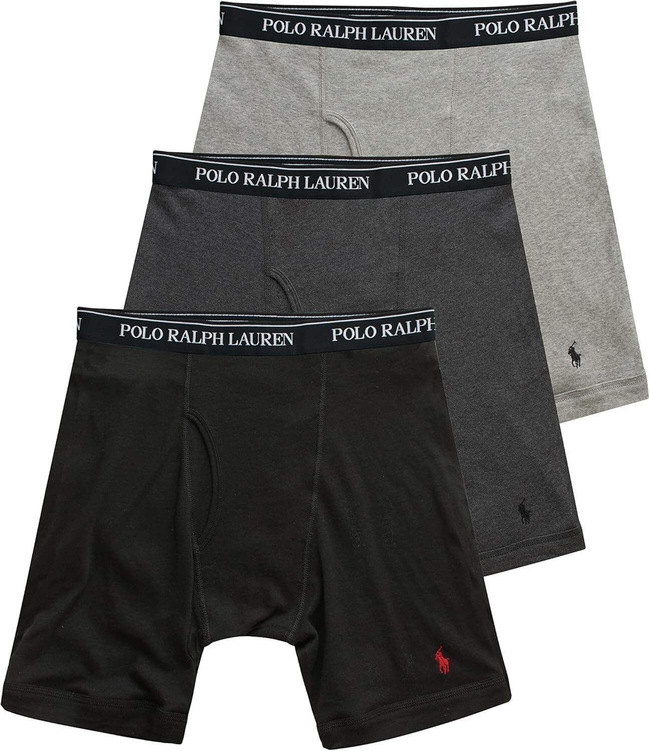 Polo Ralph Lauren Men's Classic Fit Cotton Boxer Briefs, Trunks & Long Leg Available (3 Pack)