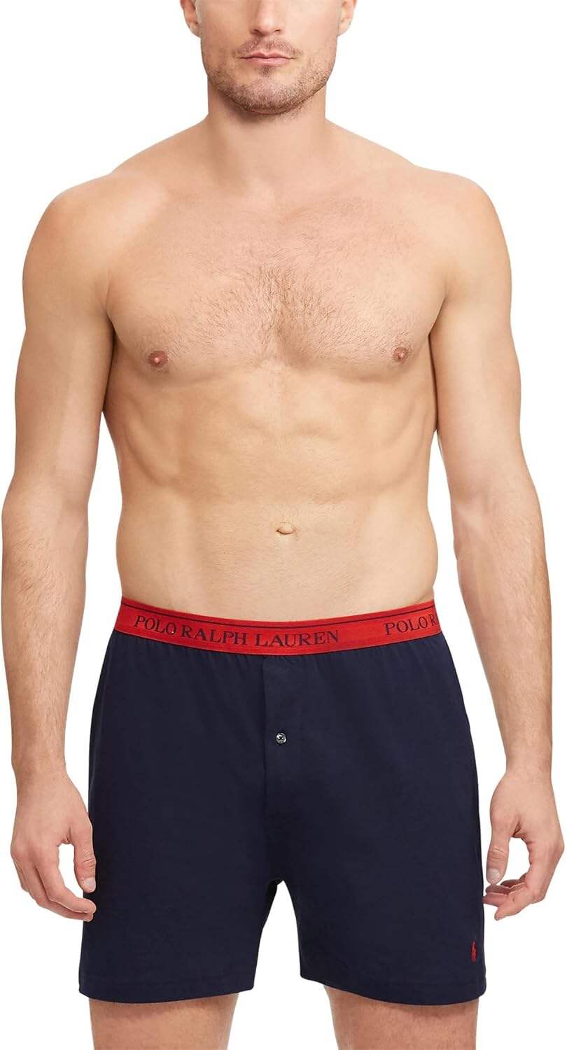 Polo Ralph Lauren Men's Classic Fit with Wicking Knit Boxers 3 Pack