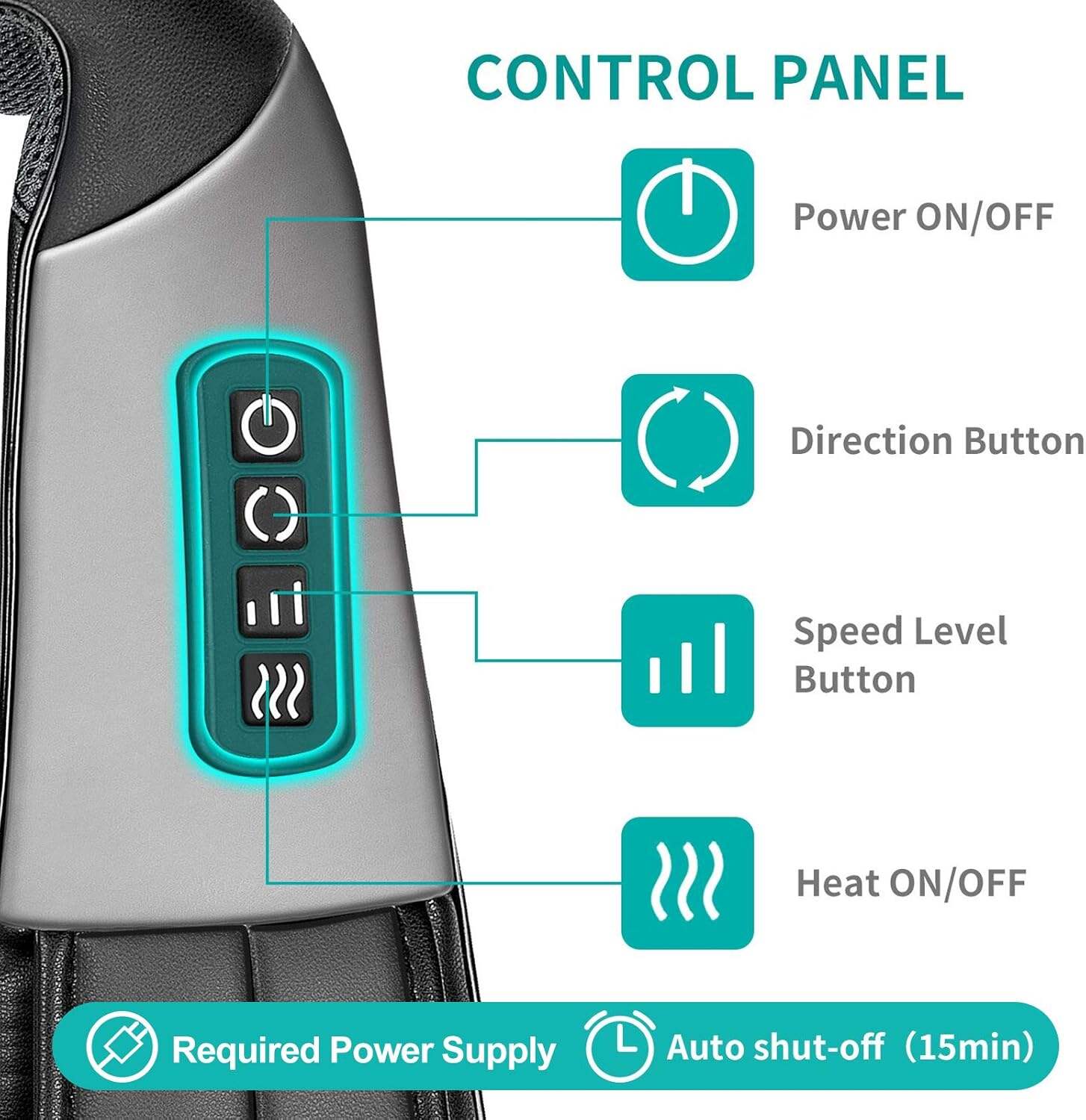 Shiatsu Neck and Back Massager with Soothing Heat, Electric Deep Tissue 3D Kneading Massage for Shoulder, Leg, Body Muscle Pain Relief, Home, Office, and Car