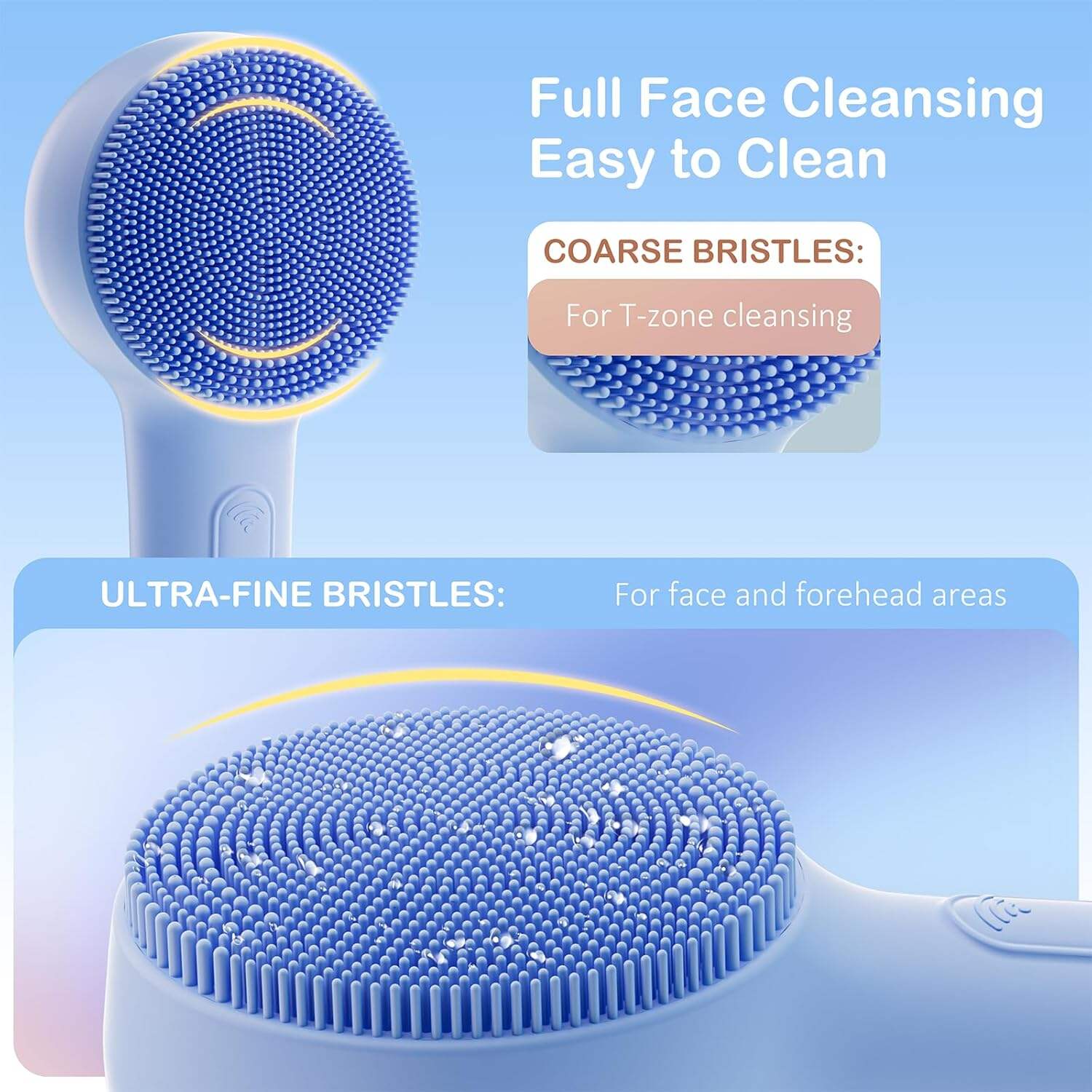 Facial Cleansing Brush Silicone Face Scrubber Waterproof Rechargeable Exfoliator Massage Device for Men & Women, Deep Pore Cleansing, Exfoliating, Removing Blackhead Electric Face Scrub Brush (Pink)