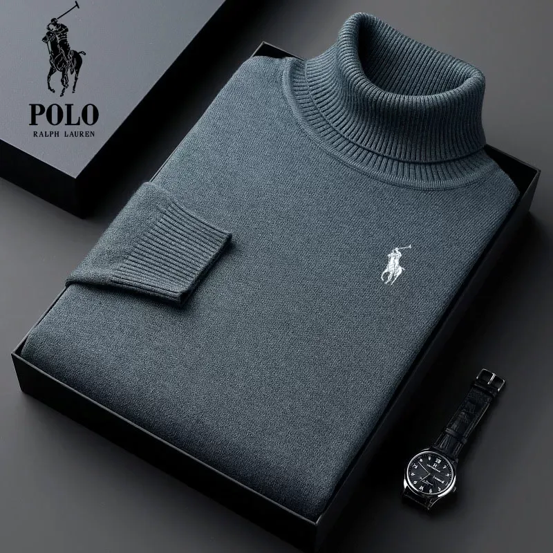 Ralph Lauren Men's Turtleneck Thick Loose Casual Knit Sweater