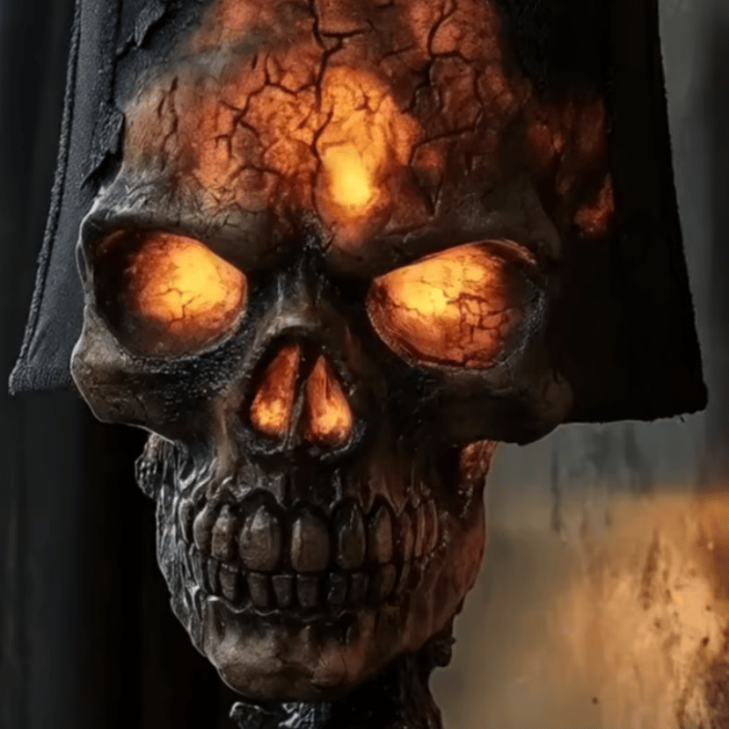 🎃Halloween Pre-sale 49% Off ☠️Gothic Lava Stone Skull Lamp