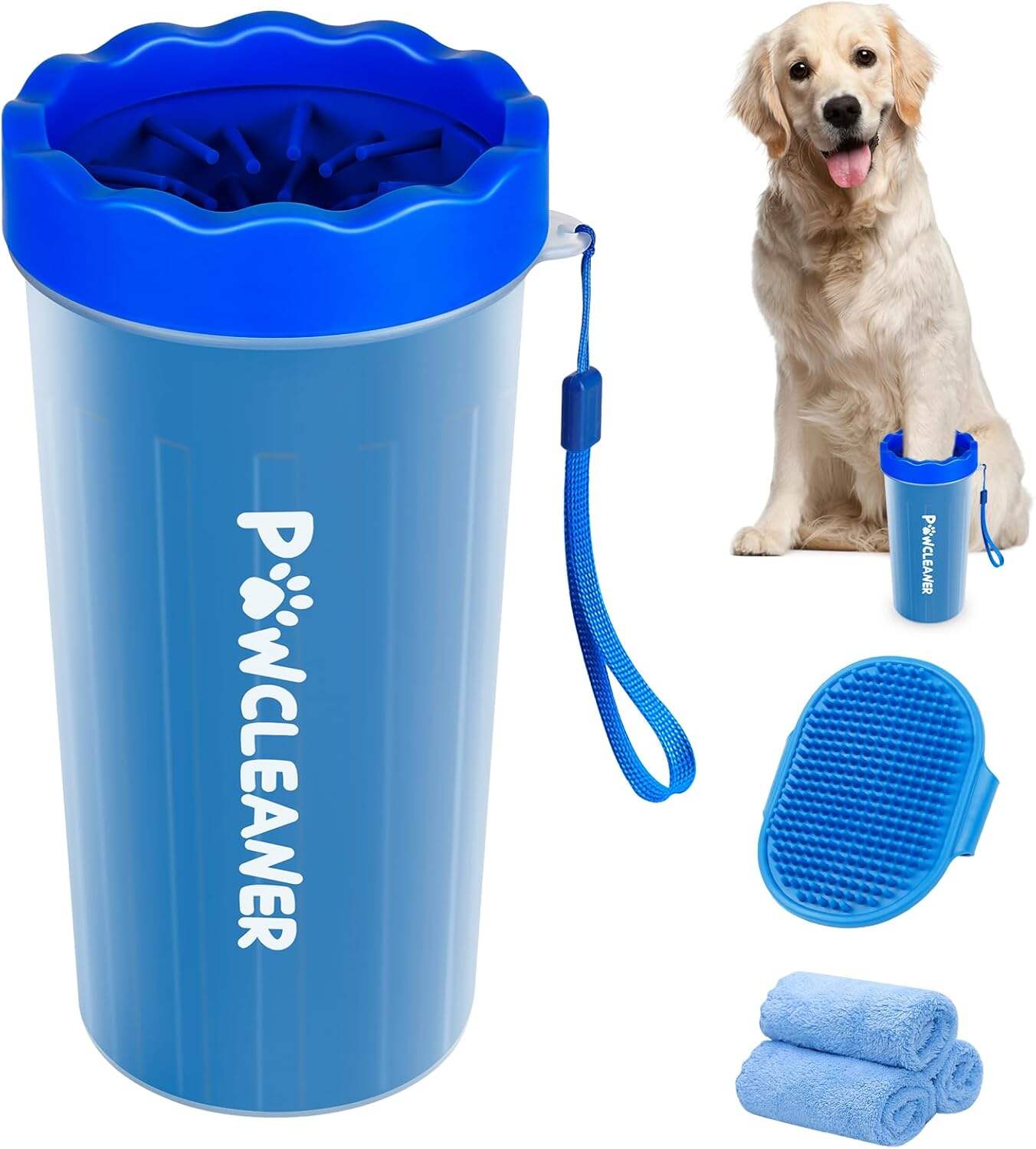 Dog Paw Cleaner, Dog Paw Washer, Paw Muddy Paw Cleaner, Pet Foot Cleaner for Small Medium Large Breed Dogs/Cats (with 3 absorbent towel)
