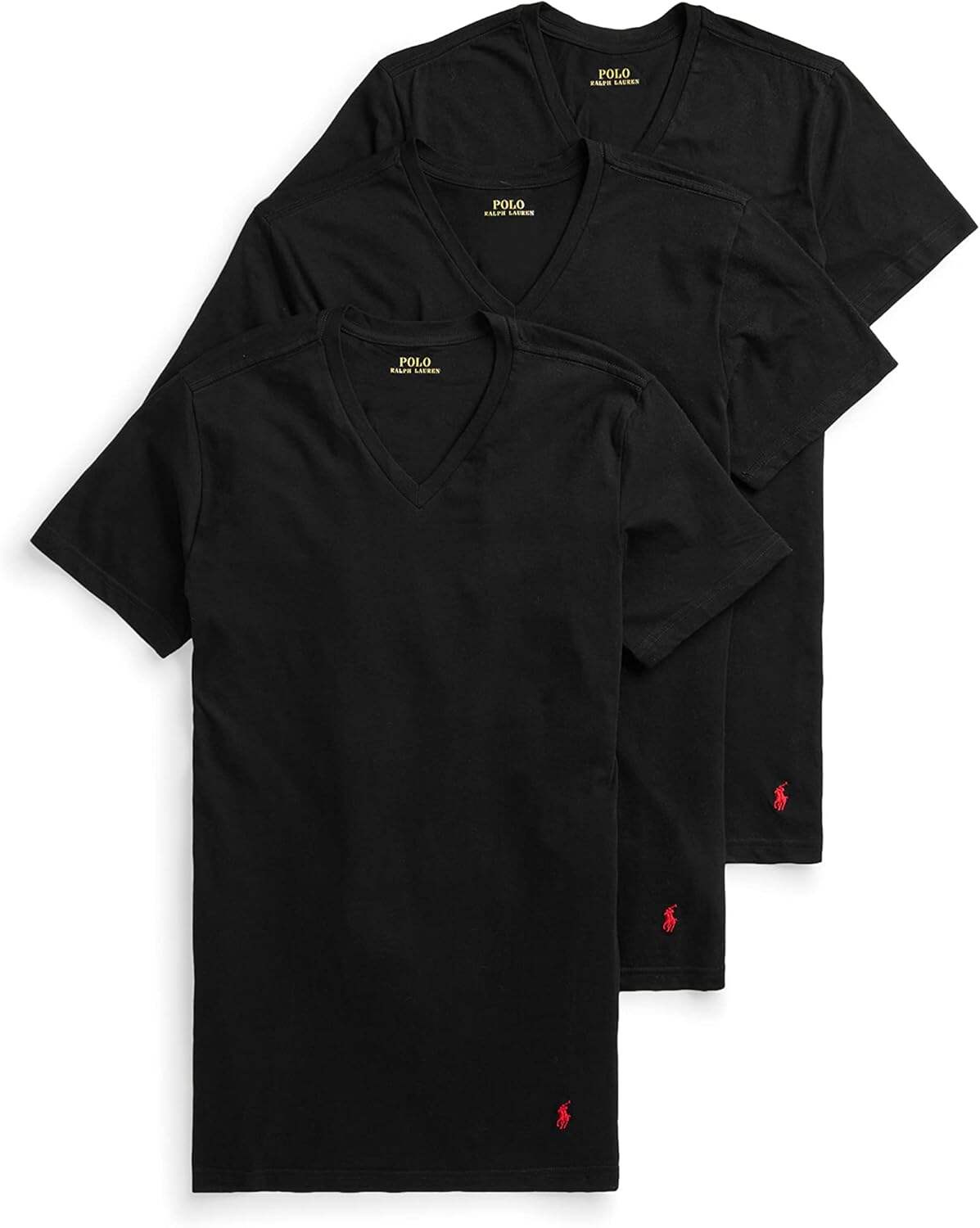 POLO Men's Classic Fit Cotton V neck Undershirt 3 Pack