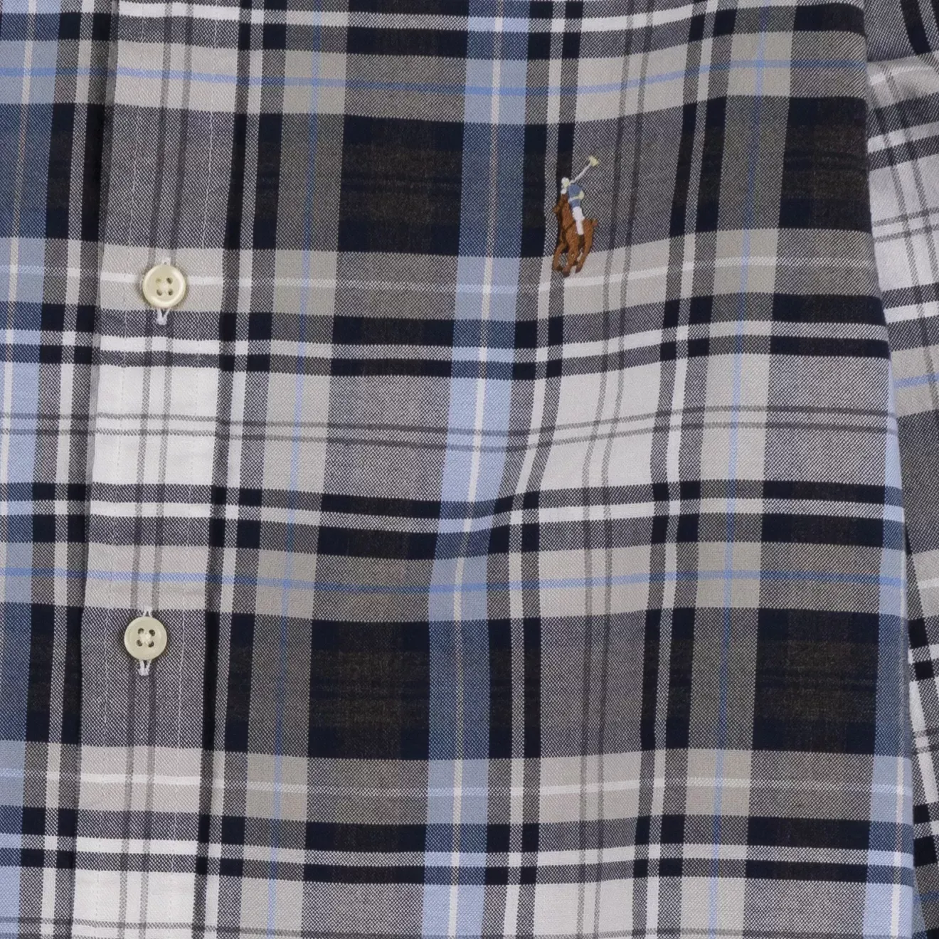 Ralph Lauren L/S Classic Oxford Sports Shirt S/F Grey Heather / Blue