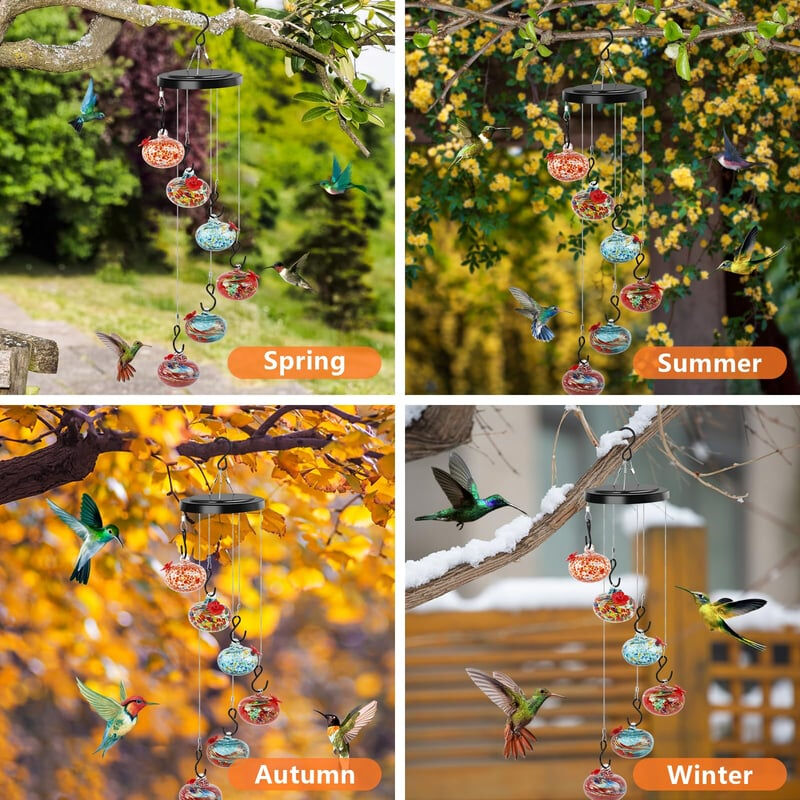 🎁 Hot Sale 49% OFF 🔥 2025 New Charming Wind Chimes Hummingbird Feeders Garden Decor