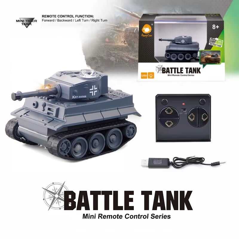Mini WWII Gray German Tiger RC Tank Toy