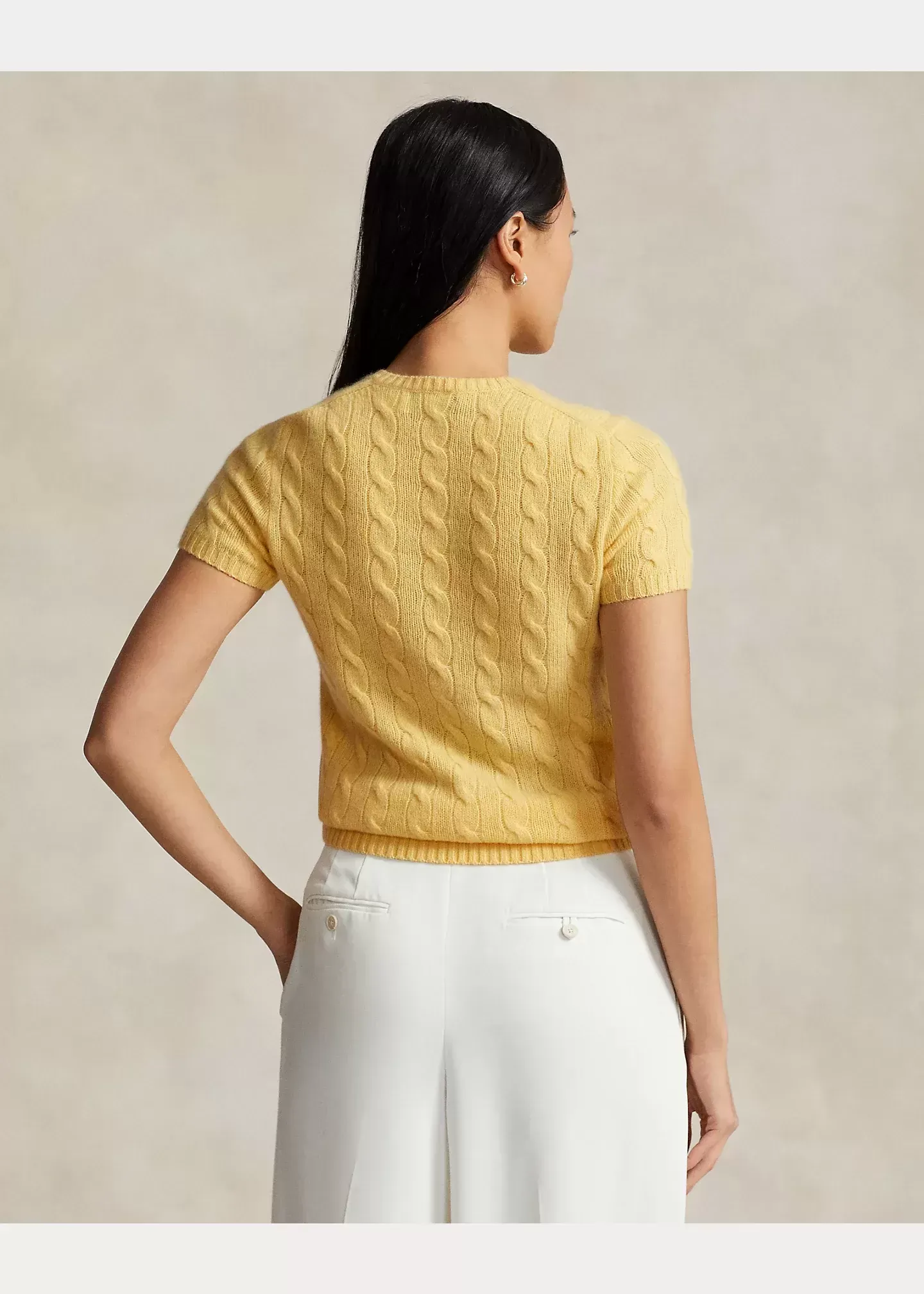 Polo Ralph Lauren Cable Wool-Cashmere Short-Sleeve Sweater