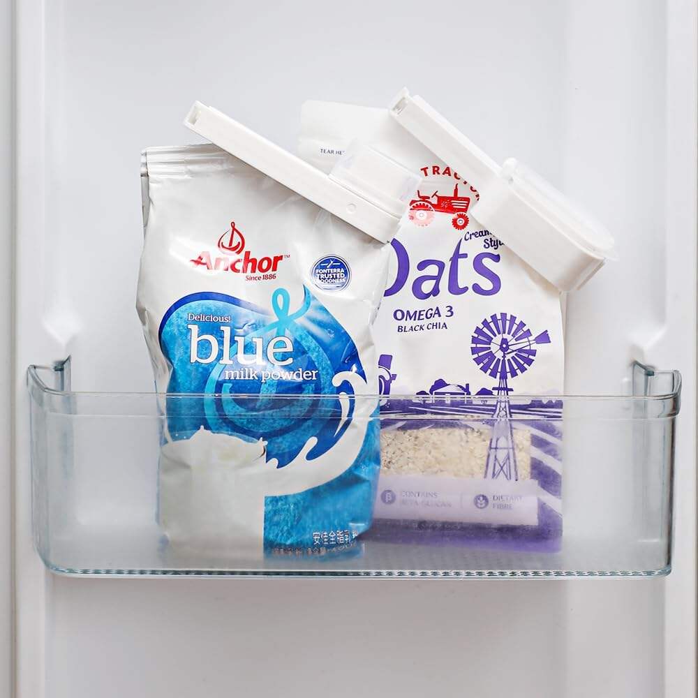 Food Clip Set with Pour Spout, 4PCS Seal and Pour Bag Clip with Spout for Food Snacks (Round)