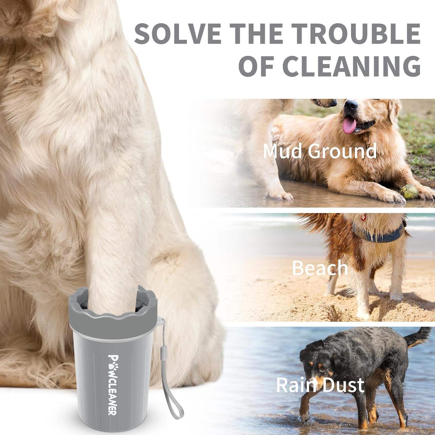 Dog Paw Cleaner, Dog Paw Washer, Paw Muddy Paw Cleaner, Pet Foot Cleaner for Small Medium Large Breed Dogs/Cats (with 3 absorbent towel)