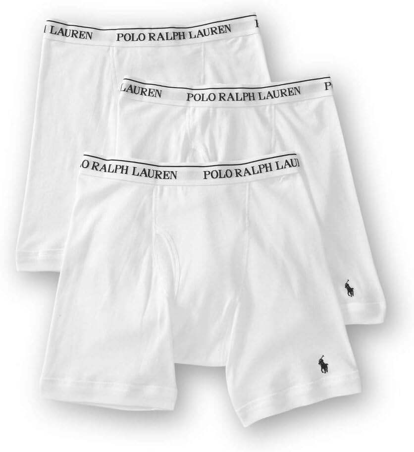 Polo Ralph Lauren Men's Classic Fit Cotton Boxer Briefs, Trunks & Long Leg Available (3 Pack)