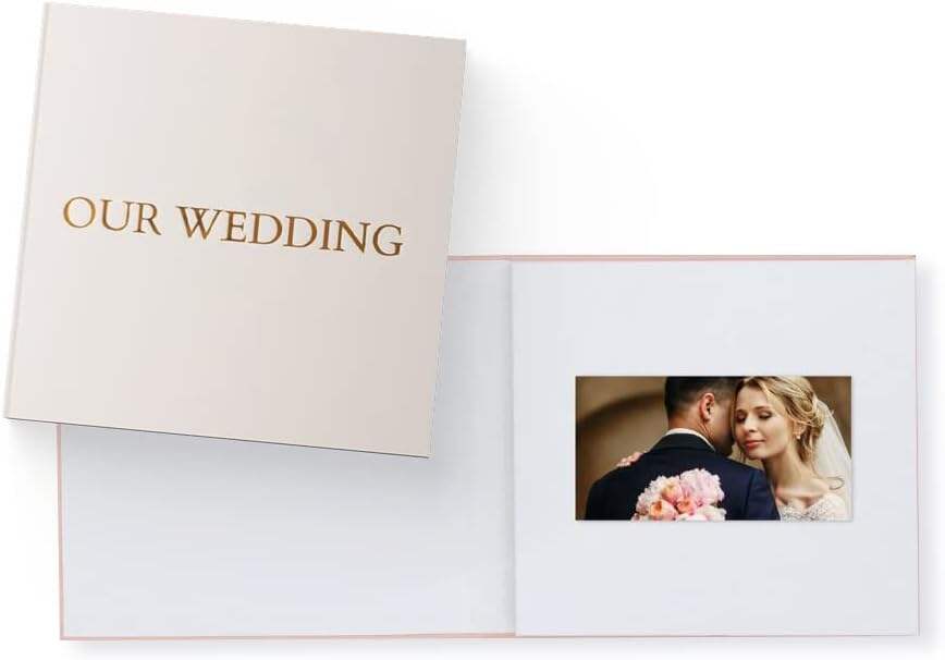 Heirloom Wedding Video Book - Create Your Own Digital Greeting Card Gift with Your Memories - Anniversary, Christmas, Wedding - Plays 10 Minutes of Video and Photos