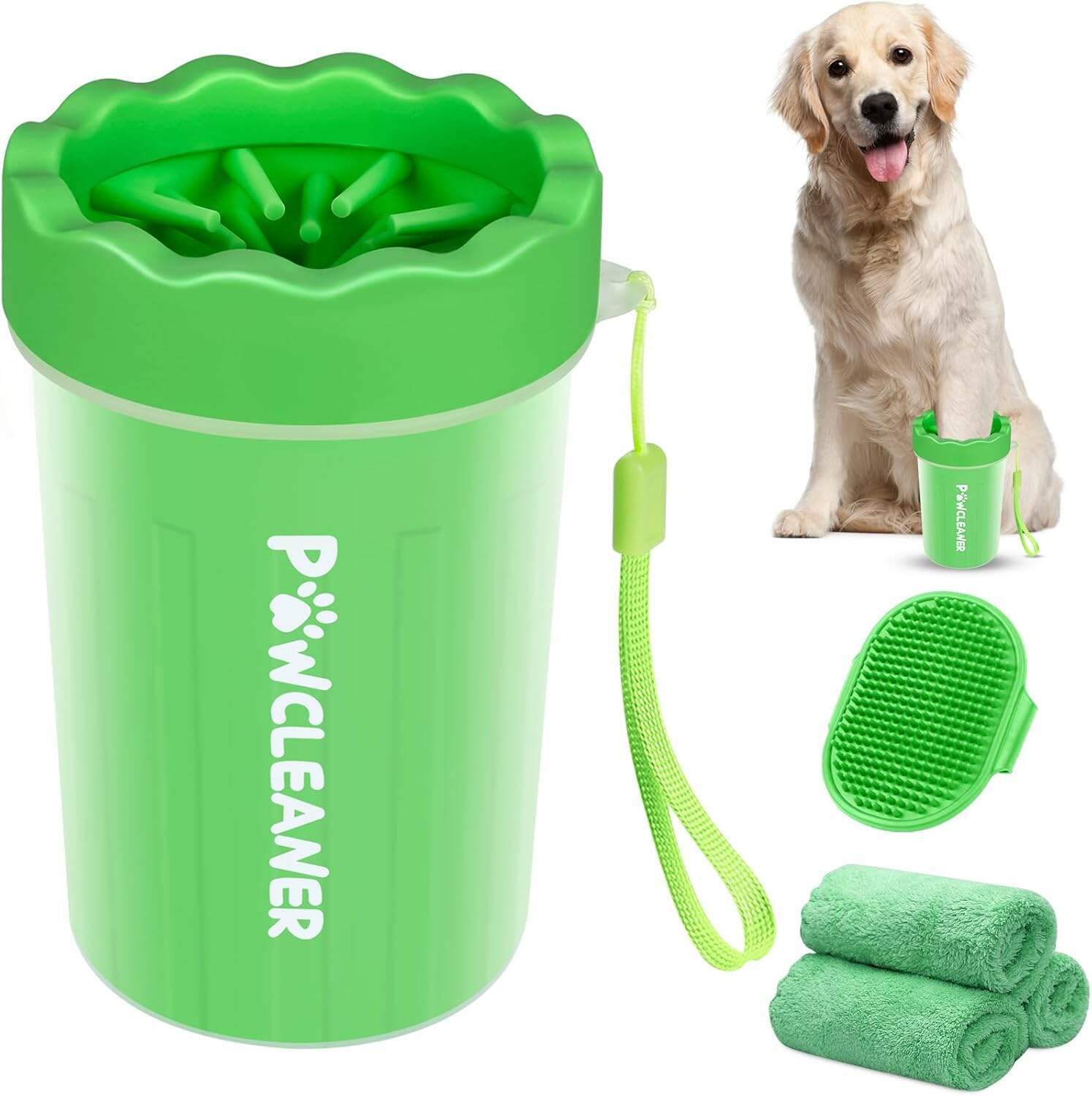 Dog Paw Cleaner, Dog Paw Washer, Paw Muddy Paw Cleaner, Pet Foot Cleaner for Small Medium Large Breed Dogs/Cats (with 3 absorbent towel)