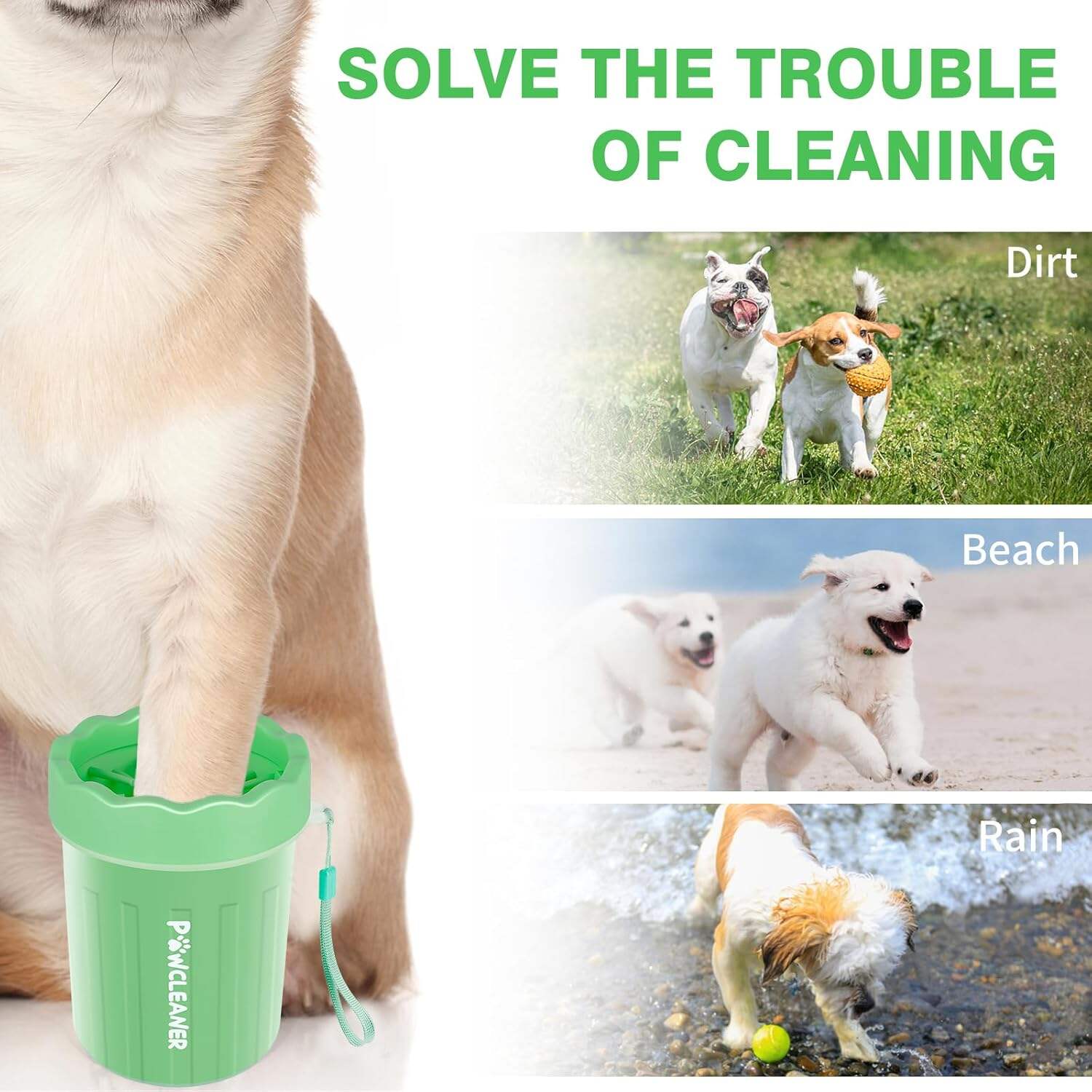 Dog Paw Cleaner, Dog Paw Washer, Paw Muddy Paw Cleaner, Pet Foot Cleaner for Small Medium Large Breed Dogs/Cats (with 3 absorbent towel)