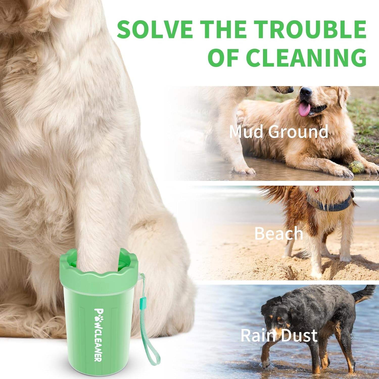Dog Paw Cleaner, Dog Paw Washer, Paw Muddy Paw Cleaner, Pet Foot Cleaner for Small Medium Large Breed Dogs/Cats (with 3 absorbent towel)