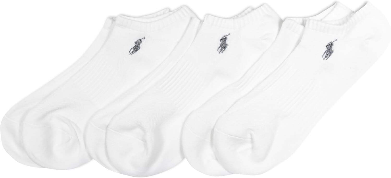 Polo Ralph Lauren Men's Tech Athletic Low Cut Socks-3 Pair Pack-Sport Cushioned Arch Support