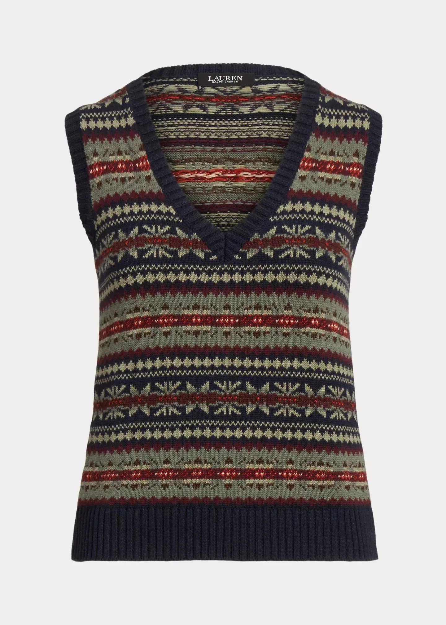 Lauren Fair Isle V-Neck Jumper Vest