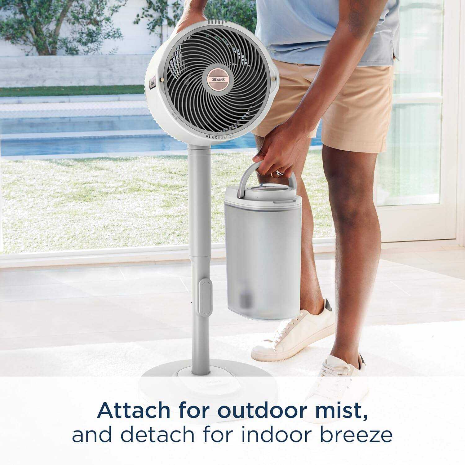 Shark FlexBreeze Pro Mist Fan — Indoor & Outdoor, Integrated Misting