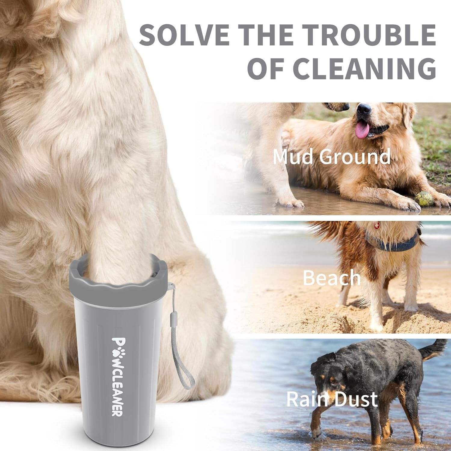 Dog Paw Cleaner, Dog Paw Washer, Paw Muddy Paw Cleaner, Pet Foot Cleaner for Small Medium Large Breed Dogs/Cats (with 3 absorbent towel)