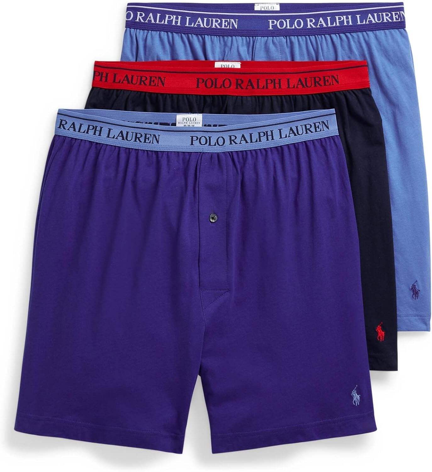 Polo Ralph Lauren Men's Classic Fit with Wicking Knit Boxers 3 Pack
