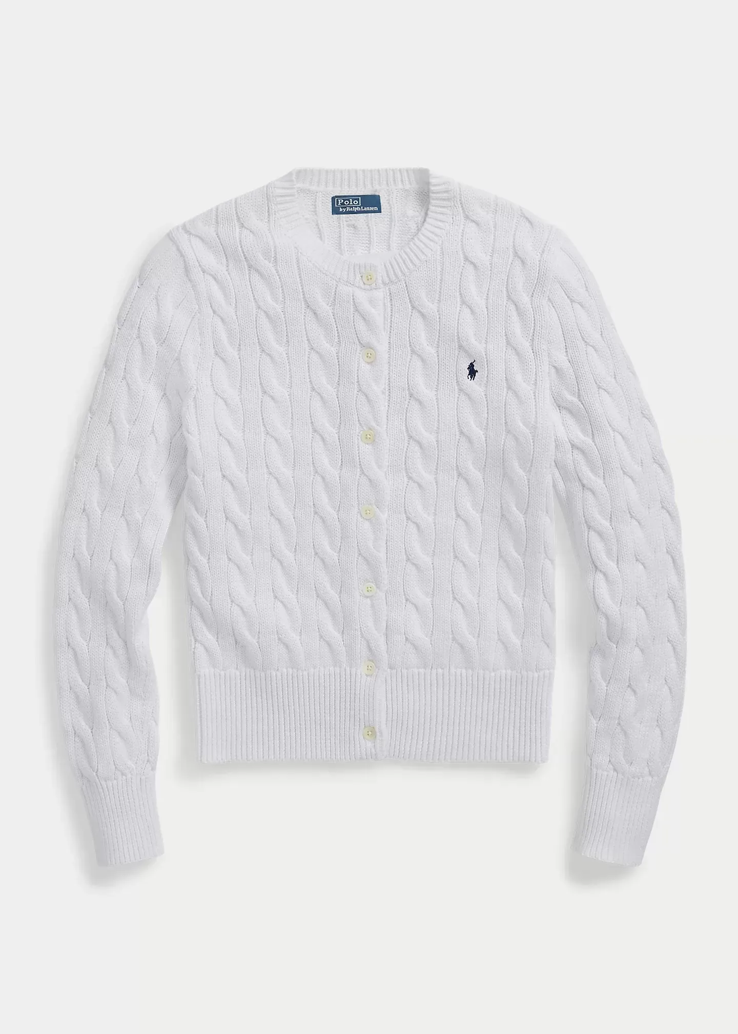 Polo Ralph Lauren Cable-Knit Cotton Crewneck Cardigan