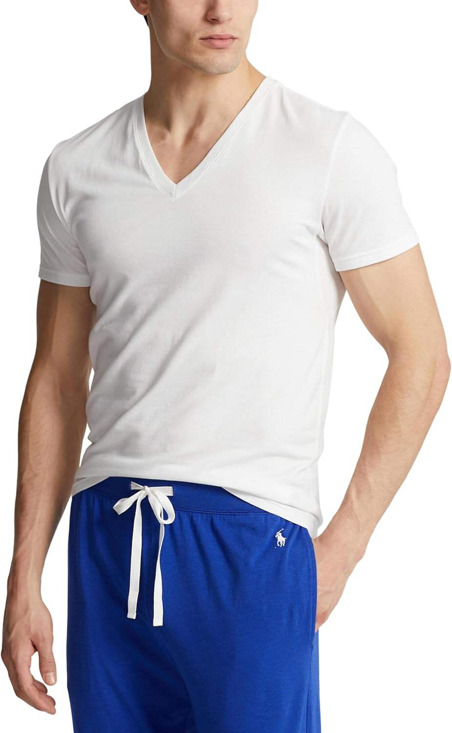 POLO RALPH LAUREN Men's 4d Flex Cooling Ventilation Cotton Modal V-Neck Undershirts
