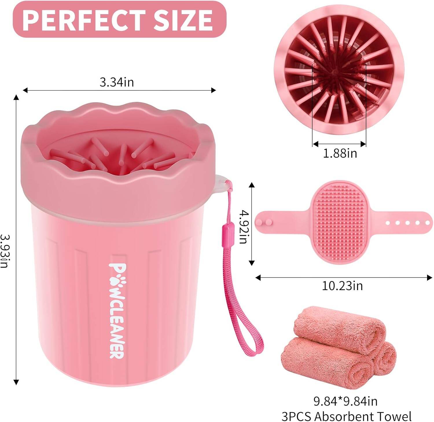 Dog Paw Cleaner, Dog Paw Washer, Paw Muddy Paw Cleaner, Pet Foot Cleaner for Small Medium Large Breed Dogs/Cats (with 3 absorbent towel)