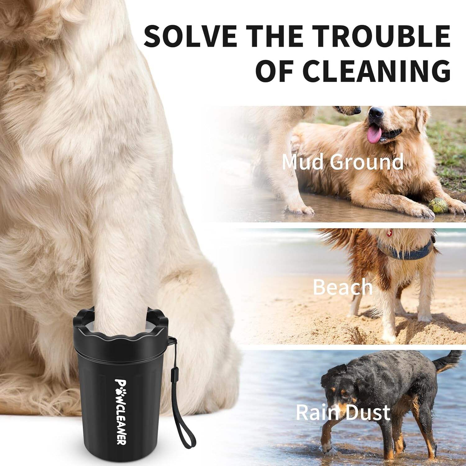 Dog Paw Cleaner, Dog Paw Washer, Paw Muddy Paw Cleaner, Pet Foot Cleaner for Small Medium Large Breed Dogs/Cats (with 3 absorbent towel)