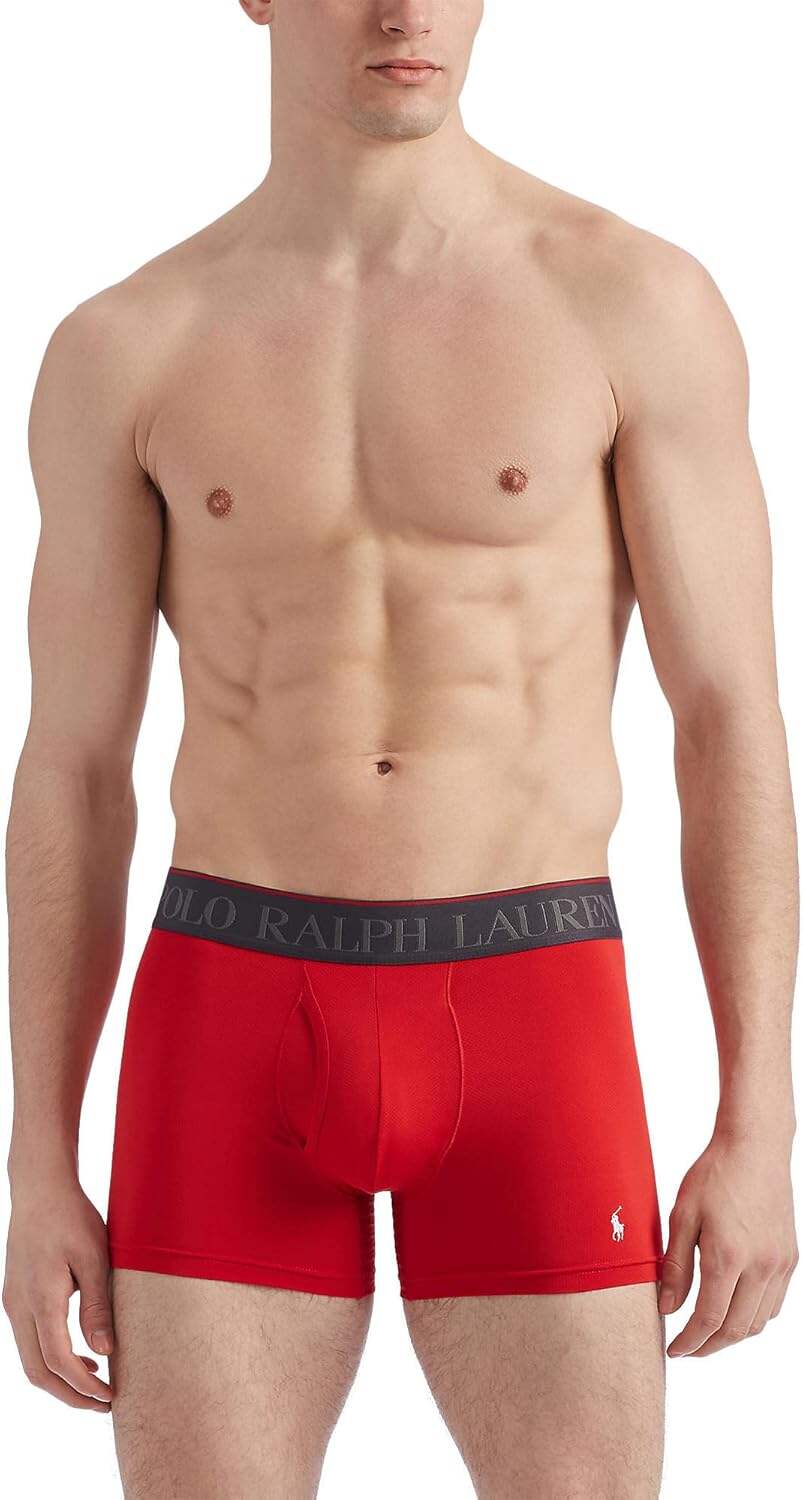 Polo Ralph Lauren Men's 4D Flex Max Flex Boxer Brief with Rib Side Panel
