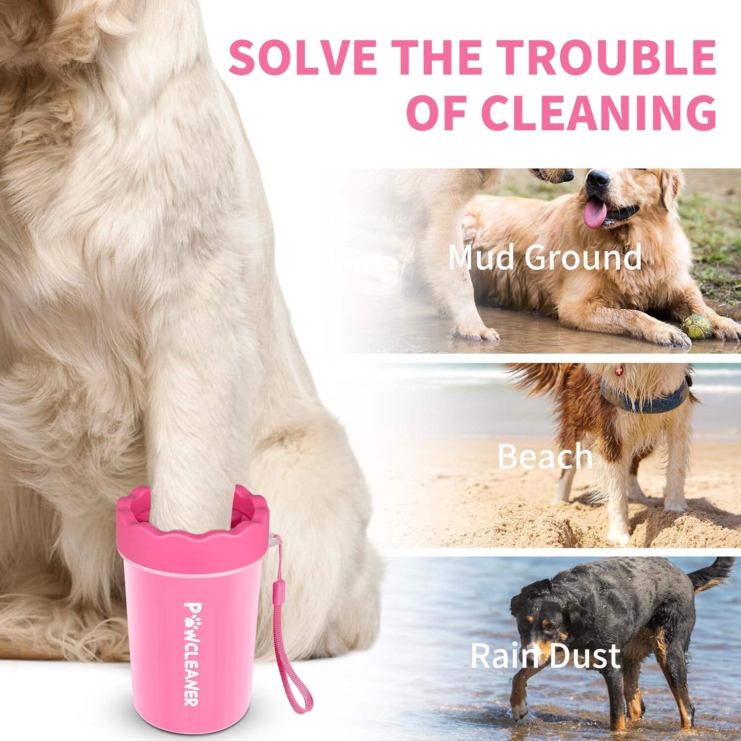 Dog Paw Cleaner, Dog Paw Washer, Paw Muddy Paw Cleaner, Pet Foot Cleaner for Small Medium Large Breed Dogs/Cats (with 3 absorbent towel)