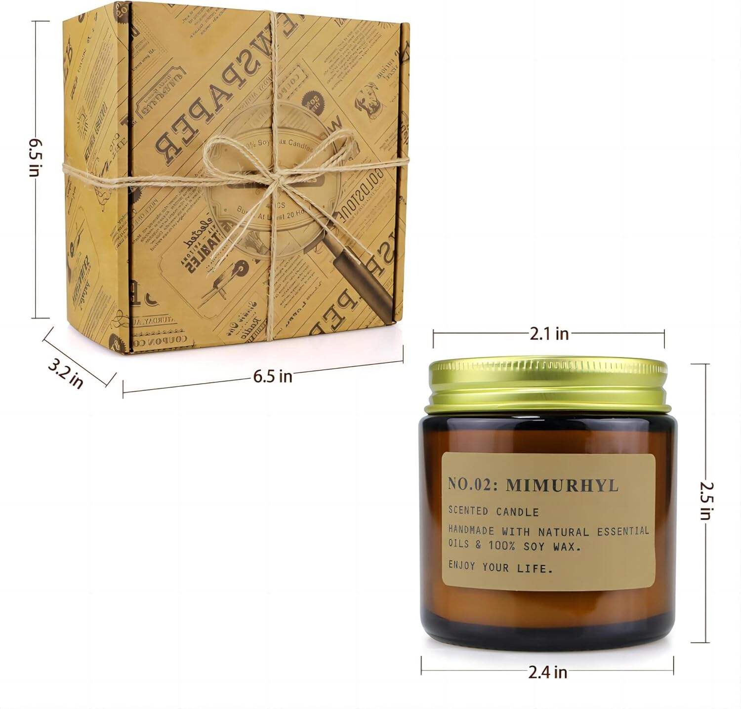 6 Pack Candles for Home Scented Aromatherapy Candle Gift Set for Women Soy Wax Long Lasting Amber Jar Candles Gift for Birthday Mother's Thanksgiving Day Present