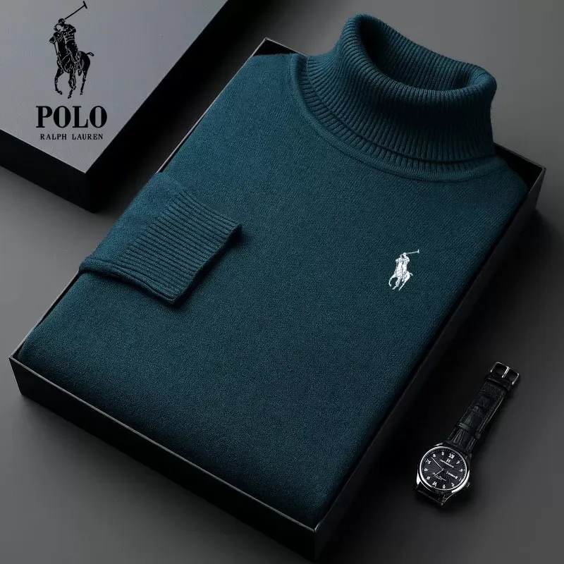 Ralph Lauren Men's Turtleneck Thick Loose Casual Knit Sweater