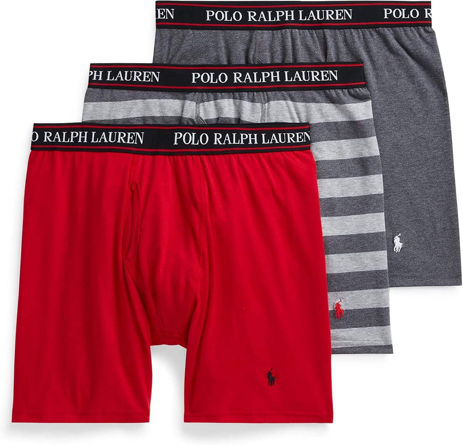 Polo Ralph Lauren Men's Stretch Classic Fit Boxer Briefs, Trunks & Long Leg Available, 3-pack
