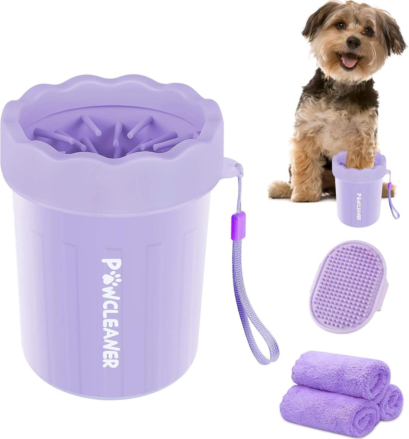 Dog Paw Cleaner, Dog Paw Washer, Paw Muddy Paw Cleaner, Pet Foot Cleaner for Small Medium Large Breed Dogs/Cats (with 3 absorbent towel)