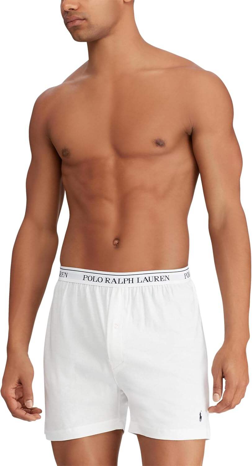Polo Ralph Lauren Men's Classic Fit with Wicking Knit Boxers 3 Pack