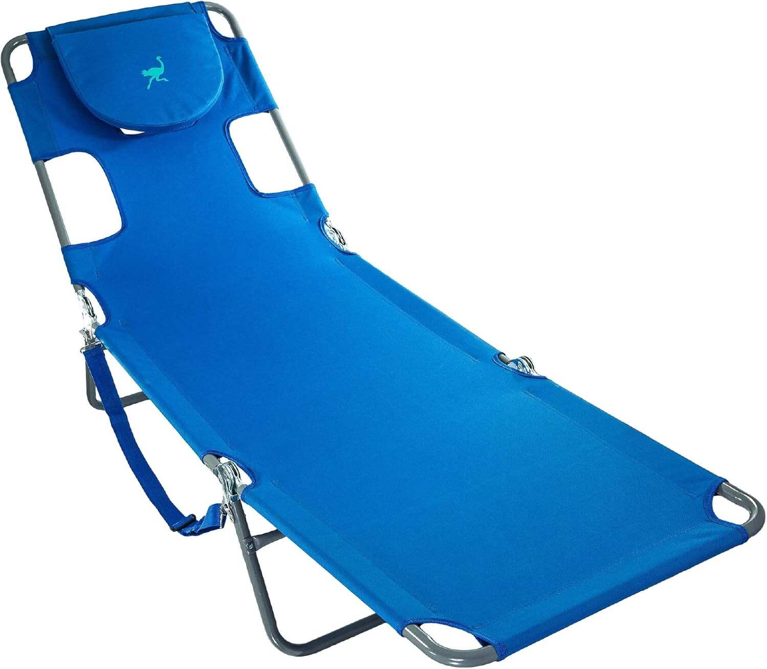 Ostrich Ladies Comfort Lounger, Foldable Beach Camping Pool Tanning Chair, Aqua