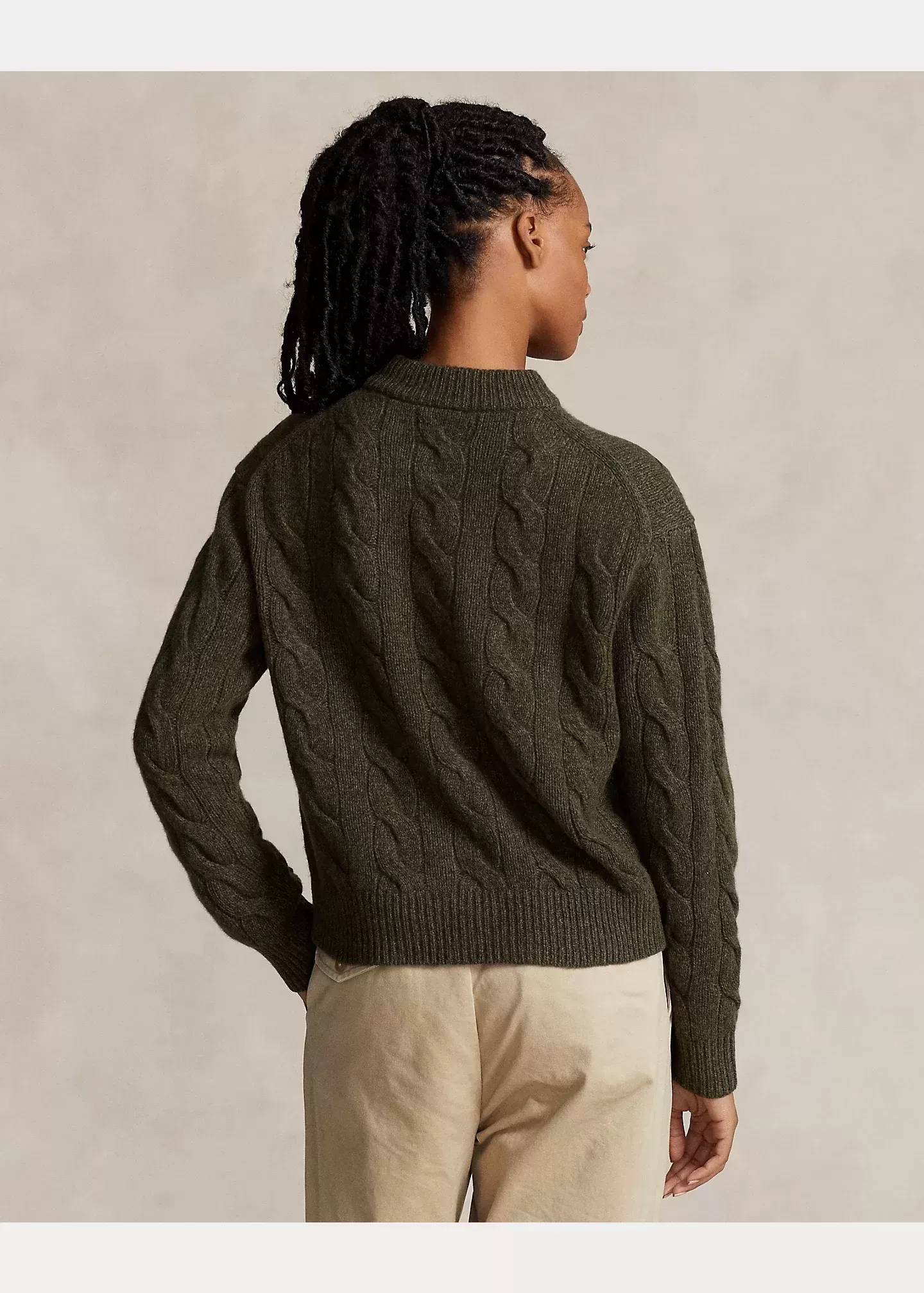 Polo Ralph Lauren Cable Wool-Cashmere Mockneck Sweater