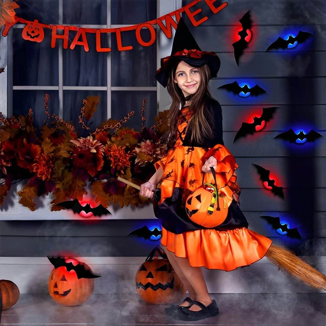 🎃HOT SALE 49% OFF-🦇Halloween 3D Lighted Bats(✈Free Shipping)