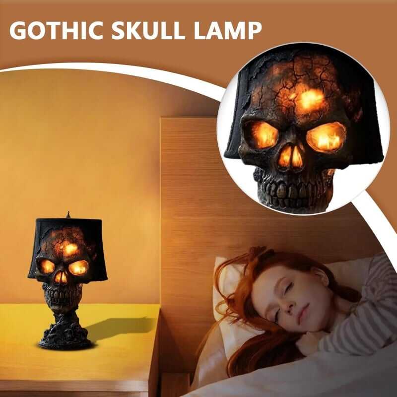 🎃Halloween Pre-sale 49% Off ☠️Gothic Lava Stone Skull Lamp