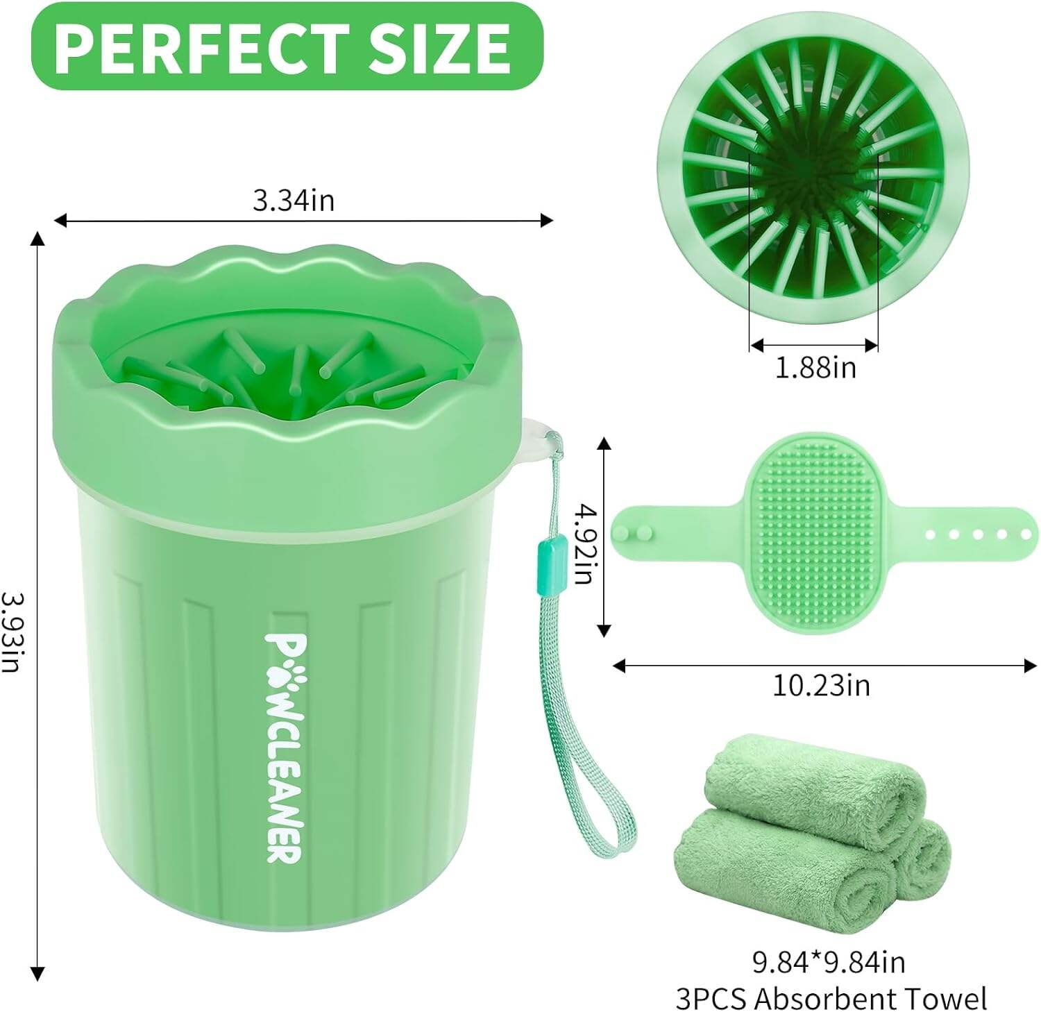 Dog Paw Cleaner, Dog Paw Washer, Paw Muddy Paw Cleaner, Pet Foot Cleaner for Small Medium Large Breed Dogs/Cats (with 3 absorbent towel)