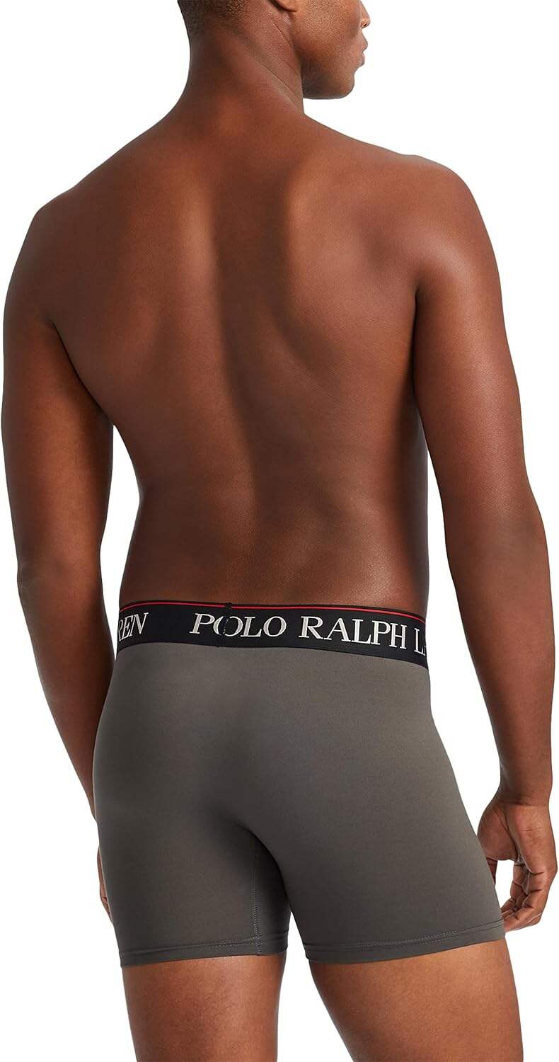Polo Ralph Lauren Men's 4D Flex Cool Microfiber Boxer Briefs 3 Pack