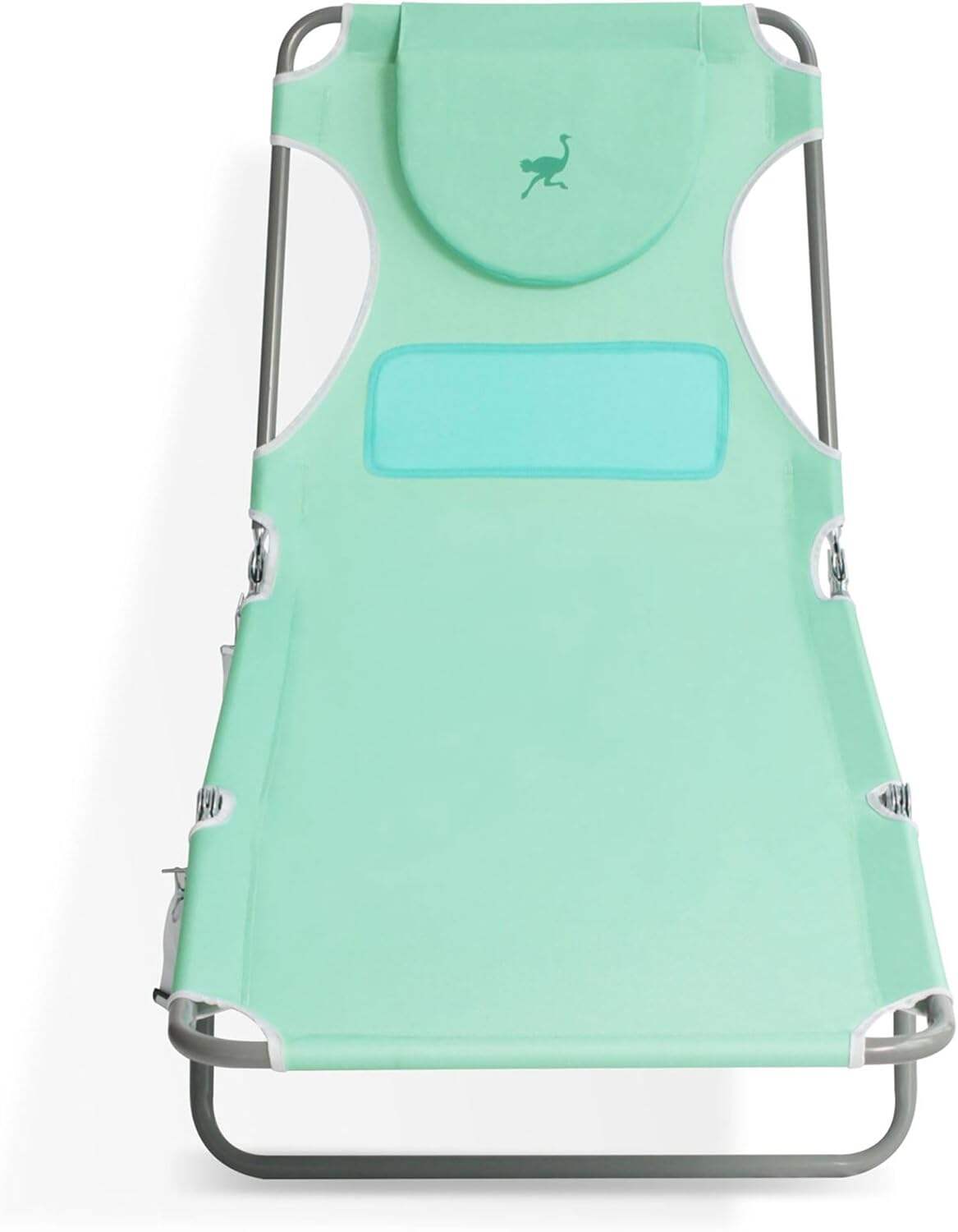 Ostrich Ladies Comfort Lounger, Foldable Beach Camping Pool Tanning Chair, Aqua